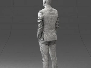 000191 Young Businessman in Suit Standing Pose 1012 3D Model