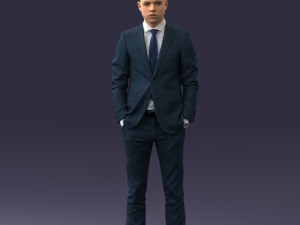 man in suit 1012-2 3d print ready 3Dプリントモデル