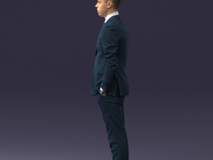 000191 Young Businessman in Suit Standing Pose 1012 3dp Modello di stampa 3D