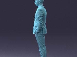 000191 Young Businessman in Suit Standing Pose 1012 3dp Modello di stampa 3D