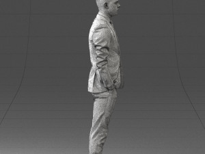 000191 Young Businessman in Suit Standing Pose 1012 3dp Modello di stampa 3D