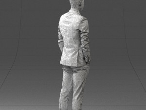 000191 Young Businessman in Suit Standing Pose 1012 3dp Modello di stampa 3D