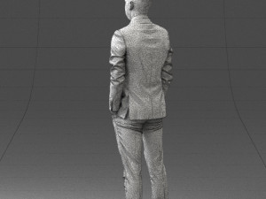 000191 Young Businessman in Suit Standing Pose 1012 3dp Modello di stampa 3D