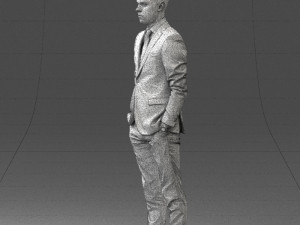 000191 Young Businessman in Suit Standing Pose 1012 3dp Modello di stampa 3D