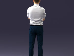 000193 Young Businessman in Shirt and Tie Arms Crossed Pose 1012 3D Model
