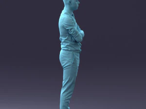 000193 Young Businessman in Shirt and Tie Arms Crossed Pose 1012 3D Model