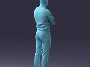 000193 Young Businessman in Shirt and Tie Arms Crossed Pose 1012 3D Model