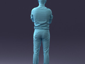 000193 Young Businessman in Shirt and Tie Arms Crossed Pose 1012 Modelo 3D