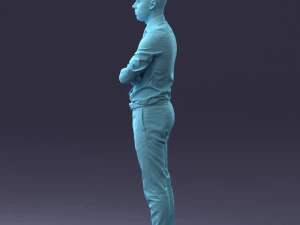 000193 Young Businessman in Shirt and Tie Arms Crossed Pose 1012 3D Model