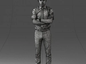 000193 Young Businessman in Shirt and Tie Arms Crossed Pose 1012 3D Model