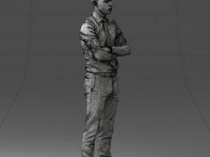 000193 Young Businessman in Shirt and Tie Arms Crossed Pose 1012 3D Model
