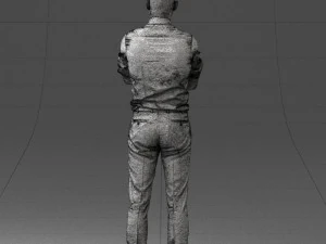 000193 Young Businessman in Shirt and Tie Arms Crossed Pose 1012 3D Model