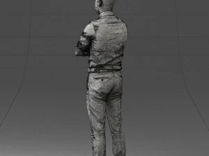 000193 Young Businessman in Shirt and Tie Arms Crossed Pose 1012 3D Model