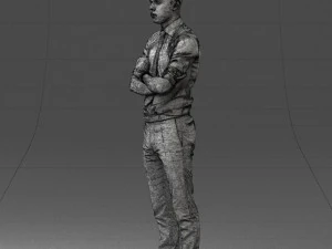 000193 Young Businessman in Shirt and Tie Arms Crossed Pose 1012 3D Model