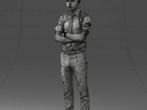 000193 Young Businessman in Shirt and Tie Arms Crossed Pose 1012 3D Model