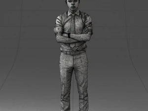 000193 Young Businessman in Shirt and Tie Arms Crossed Pose 1012 3D Model