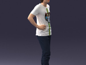000123 Teenager in Printed Tiger T-Shirt 0303 3D Модель