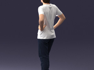 000123 Teenager in Printed Tiger T-Shirt 0303 3D Модель