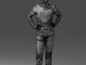 000123 Teenager in Printed Tiger T-Shirt 0303 3D Модель