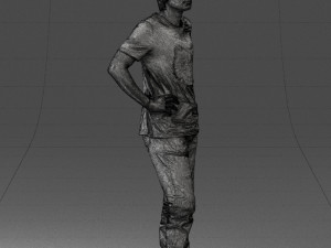 000123 Teenager in Printed Tiger T-Shirt 0303 3D Модель
