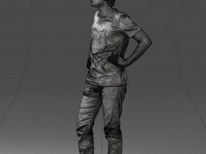 000123 Teenager in Printed Tiger T-Shirt 0303 3D Модель
