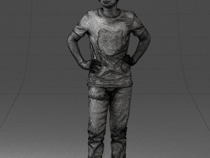 000123 Teenager in Printed Tiger T-Shirt 0303 3D Модель