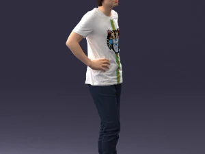 000123 Teenager in Printed Tiger T-Shirt 0303 3dp 3D Print Model