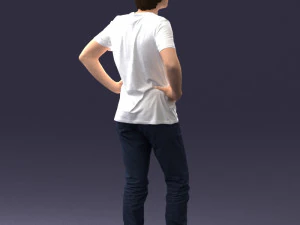 000123 Teenager in Printed Tiger T-Shirt 0303 3dp 3D Print Model