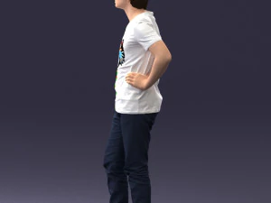 000123 Teenager in Printed Tiger T-Shirt 0303 3dp 3D Print Model