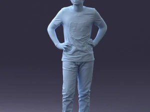000123 Teenager in Printed Tiger T-Shirt 0303 3dp 3D Print Model