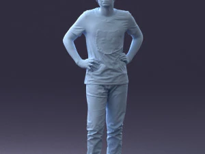 000123 Teenager in Printed Tiger T-Shirt 0303 3dp 3D Print Model