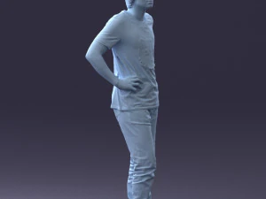 000123 Teenager in Printed Tiger T-Shirt 0303 3dp 3D Print Model