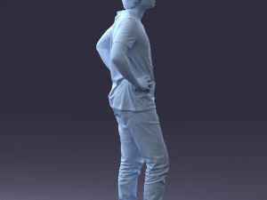 000123 Teenager in Printed Tiger T-Shirt 0303 3dp 3D Print Model