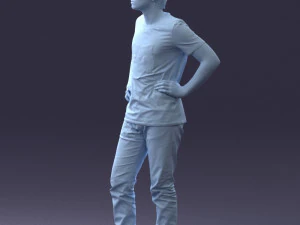 000123 Teenager in Printed Tiger T-Shirt 0303 3dp 3D Print Model