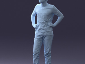 000123 Teenager in Printed Tiger T-Shirt 0303 3dp 3D Принт Модель