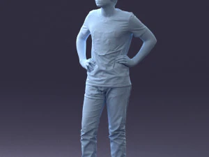 000123 Teenager in Printed Tiger T-Shirt 0303 3dp 3D Print Model