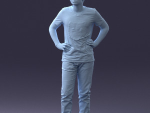 000123 Teenager in Printed Tiger T-Shirt 0303 3dp 3D Принт Модель
