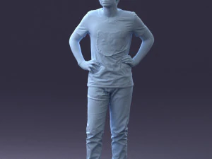 000123 Teenager in Printed Tiger T-Shirt 0303 3dp 3D Print Model