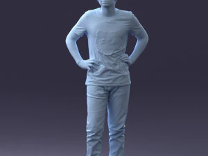 000123 Teenager in Printed Tiger T-Shirt 0303 3dp 3D Print Model