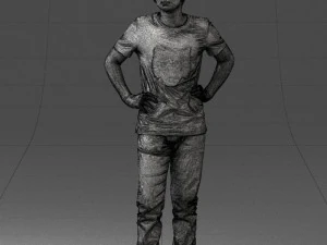 000123 Teenager in Printed Tiger T-Shirt 0303 3dp 3D Print Model