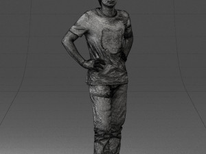 000123 Teenager in Printed Tiger T-Shirt 0303 3dp 3D Принт Модель