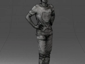000123 Teenager in Printed Tiger T-Shirt 0303 3dp 3D Print Model