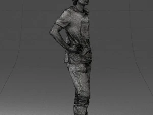 000123 Teenager in Printed Tiger T-Shirt 0303 3dp 3D Print Model
