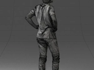 000123 Teenager in Printed Tiger T-Shirt 0303 3dp 3D Print Model