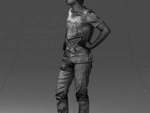 000123 Teenager in Printed Tiger T-Shirt 0303 3dp 3D Print Model