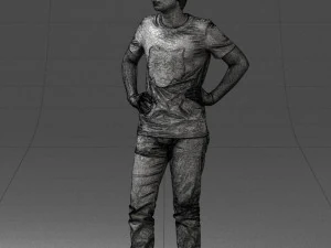 000123 Teenager in Printed Tiger T-Shirt 0303 3dp 3D Print Model