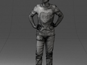 000123 Teenager in Printed Tiger T-Shirt 0303 3dp 3D Принт Модель