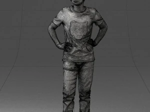 000123 Teenager in Printed Tiger T-Shirt 0303 3dp 3D Print Model