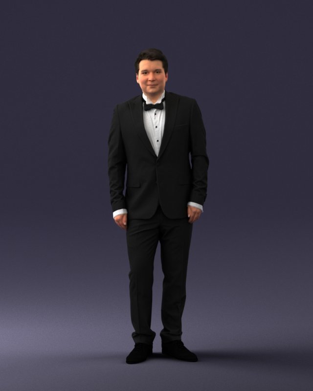 waiter man 0414-1 3D मॉडल .c4d .max .obj .3ds .fbx .stl .blend 