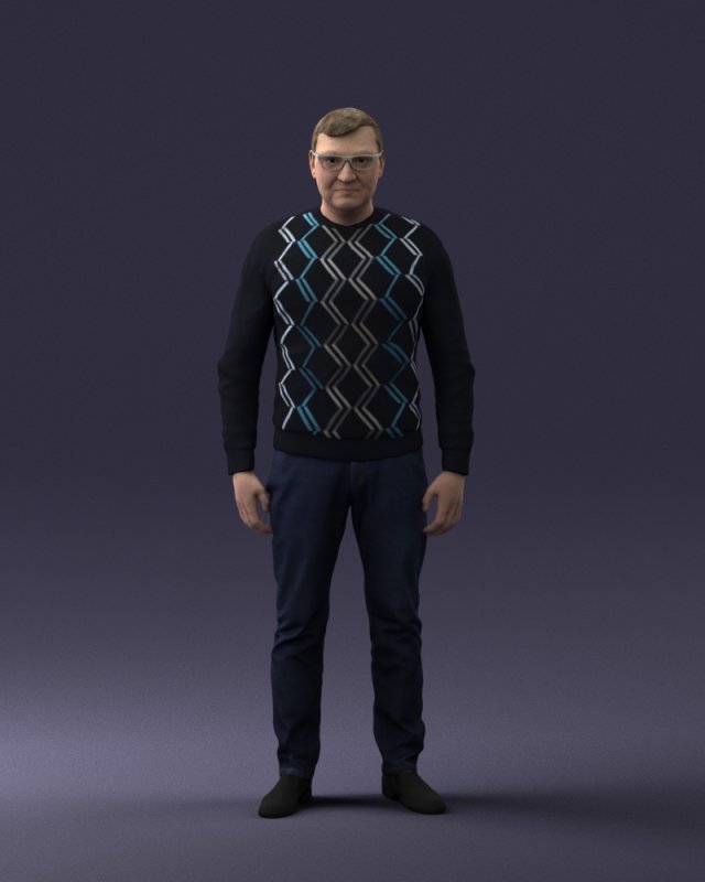 man in sweater 0219 3D Model .c4d .max .obj .3ds .fbx .stl .blend 